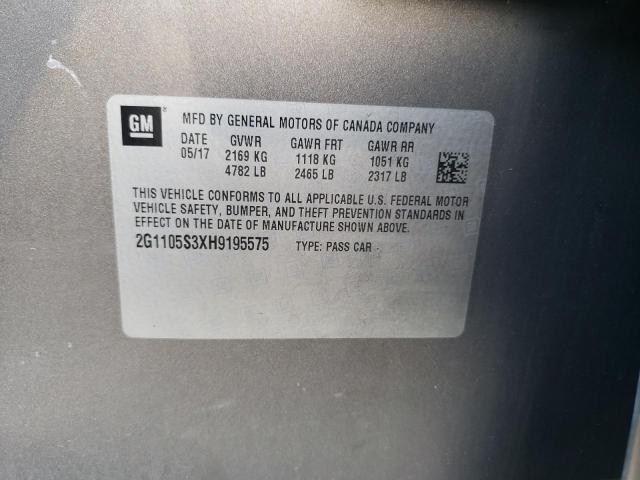 Photo 10 from auction – 2017 CHEVROLET IMPALA LT with VIN 2G1105S3XH9195575