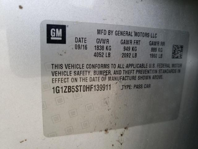 Photo 10 from auction – 2017 CHEVROLET MALIBU LS with VIN 1G1ZB5ST0HF139911