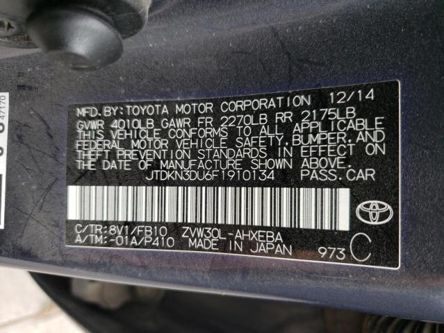 Photo 10 from auction – 2015 TOYOTA PRIUS with VIN JTDKN3DU6F1910134