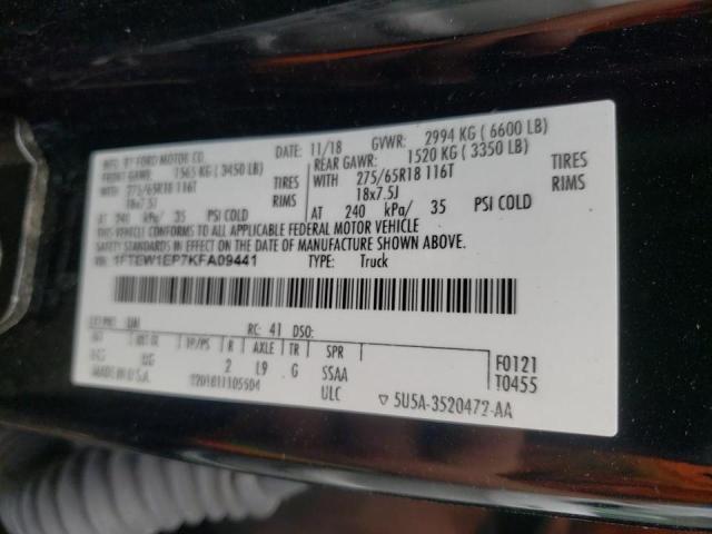 Photo 10 from auction – 2019 FORD F150 SUPER with VIN 1FTEW1EP7KFA09441