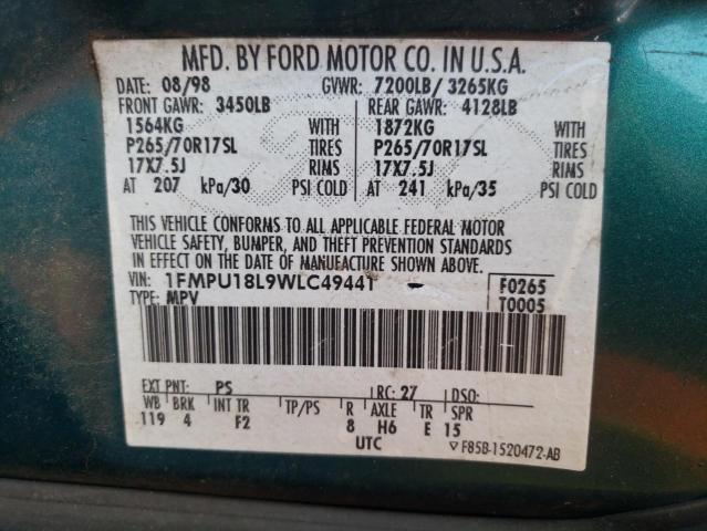 Photo 10 from auction – 1998 FORD EXPEDITION with VIN 1FMPU18L9WLC49441