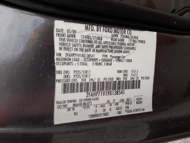 Photo 10 from auction – 2009 FORD CROWN VICT with VIN 2FAHP71V19X138541