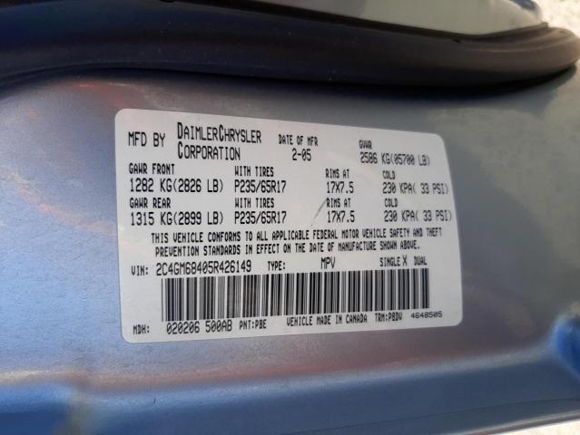 Photo 10 from auction – 2005 CHRYSLER PACIFICA T with VIN 2C4GM68405R426149
