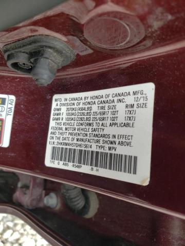 Photo 10 from auction – 2016 HONDA CR-V EX with VIN 2HKRM4H57GH615614