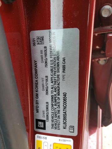 Photo 10 from auction – 2022 CHEVROLET SPARK LS with VIN KL8CB6SA7NC006540