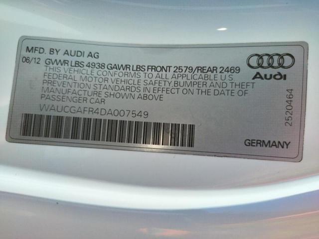 Photo 10 from auction – 2013 AUDI S5 PREMIUM with VIN WAUCGAFR4DA007549