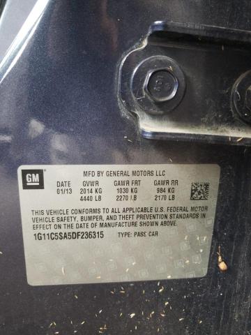 Photo 10 from auction – 2013 CHEVROLET MALIBU 1LT with VIN 1G11C5SA5DF236315
