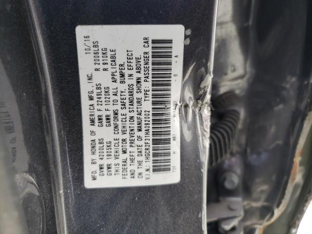 Photo 10 from auction – 2017 HONDA ACCORD LX with VIN 1HGCR2F31HA092002