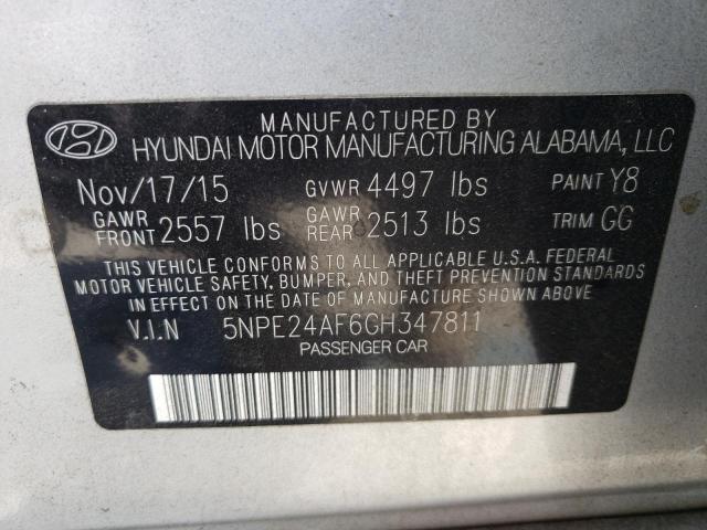 Photo 10 from auction – 2016 HYUNDAI SONATA SE with VIN 5NPE24AF6GH347811