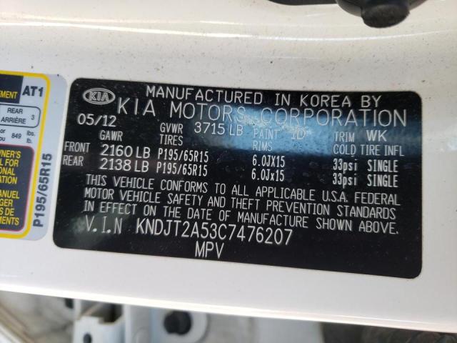 Photo 10 from auction – 2012 KIA SOUL with VIN KNDJT2A53C7476207