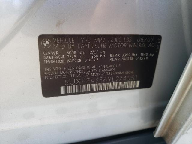 Photo 10 from auction – 2009 BMW X5 XDRIVE3 with VIN 5UXFE43569L274551