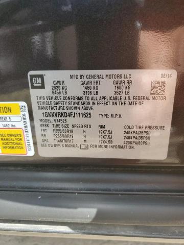 Photo 10 from auction – 2015 GMC ACADIA with VIN 1GKKVRKD4FJ111625