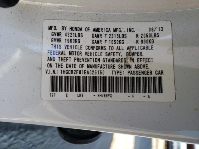 Photo 10 from auction – 2014 HONDA ACCORD EXL with VIN 1HGCR2F81EA025150