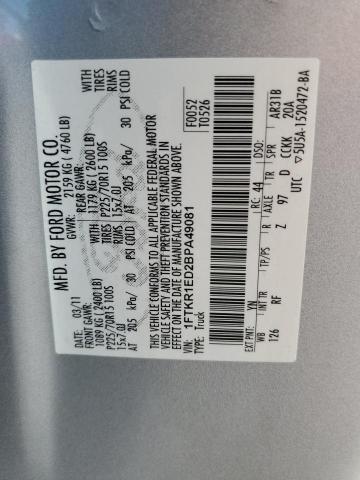 Photo 10 from auction – 2011 FORD RANGER SUP with VIN 1FTKR1ED2BPA49081