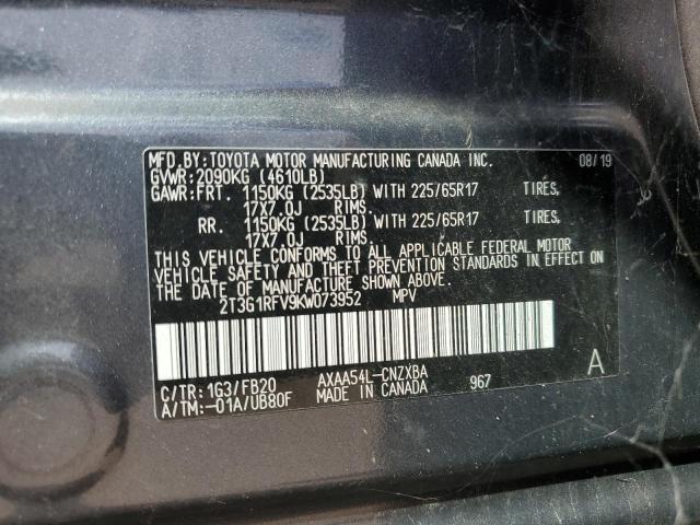 Photo 10 from auction – 2019 TOYOTA RAV4 LE with VIN 2T3G1RFV9KW073952