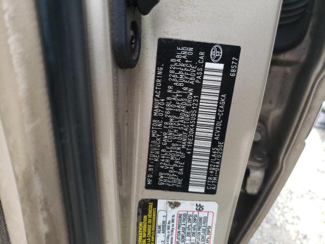 Photo 10 from auction – 2005 TOYOTA CAMRY LE with VIN 4T1BE30K45U951231