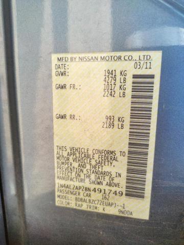Photo 10 from auction – 2011 NISSAN ALTIMA BAS with VIN 1N4AL2AP2BN491749