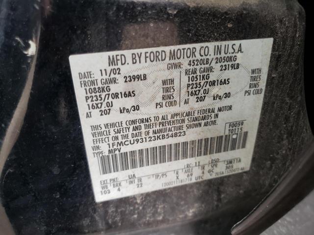 Photo 10 from auction – 2003 FORD ESCAPE XLT with VIN 1FMCU93123KB54823
