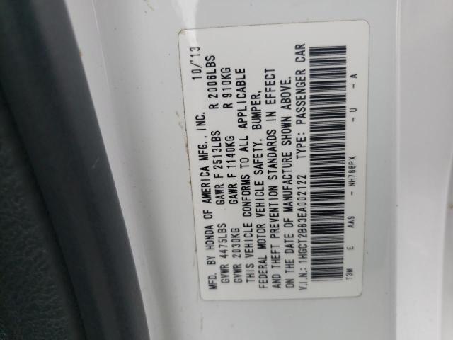 Photo 10 from auction – 2014 HONDA ACCORD EXL with VIN 1HGCT2B83EA002122
