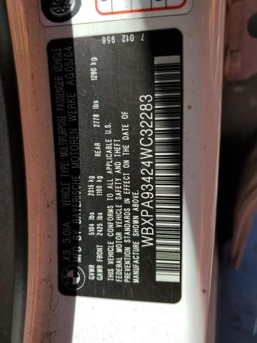 Photo 10 from auction – 2004 BMW X3 3.0I with VIN WBXPA93424WC32283