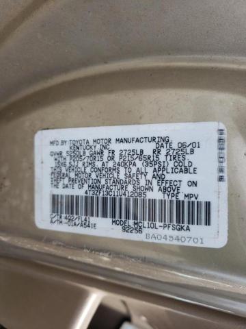 Photo 10 from auction – 2001 TOYOTA SIENNA LE with VIN 4T3ZF13C11U412085