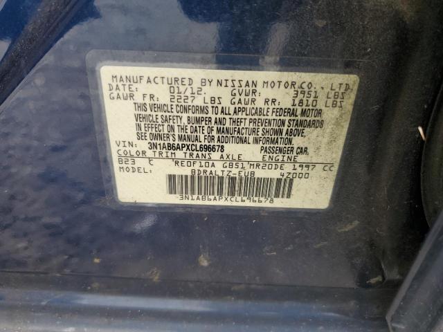 Photo 10 from auction – 2012 NISSAN SENTRA 2.0 with VIN 3N1AB6APXCL696678