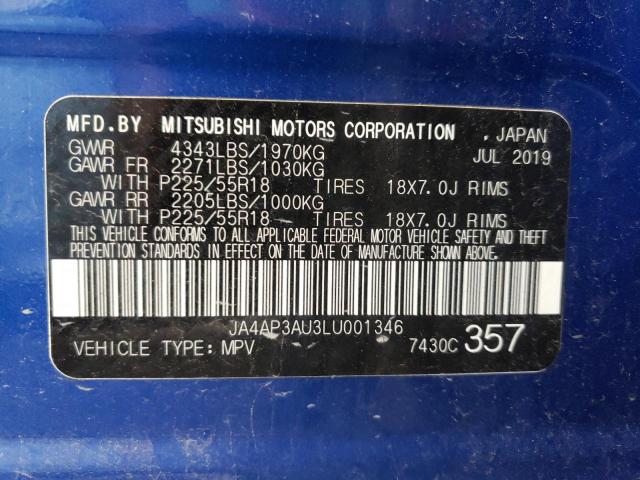 Photo 10 from auction – 2020 MITSUBISHI OUTLANDER with VIN JA4AP3AU3LU001346