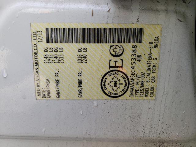 Photo 10 from auction – 2014 NISSAN MAXIMA S with VIN 1N4AA5AP5EC453388