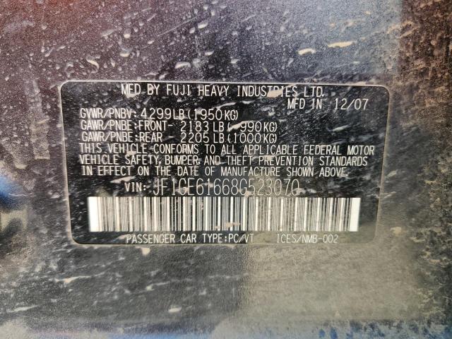Photo 10 from auction – 2008 SUBARU IMPREZA 2. with VIN JF1GE61668G523070
