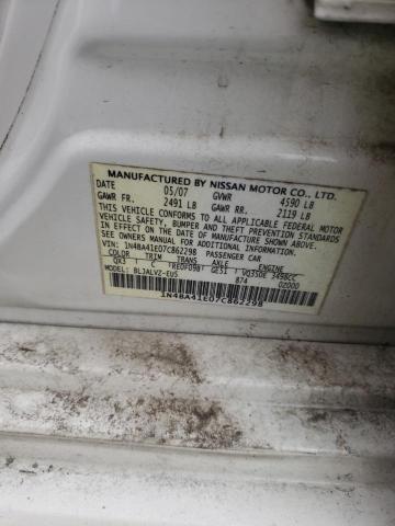 Photo 10 from auction – 2007 NISSAN MAXIMA SE with VIN 1N4BA41E07C862298