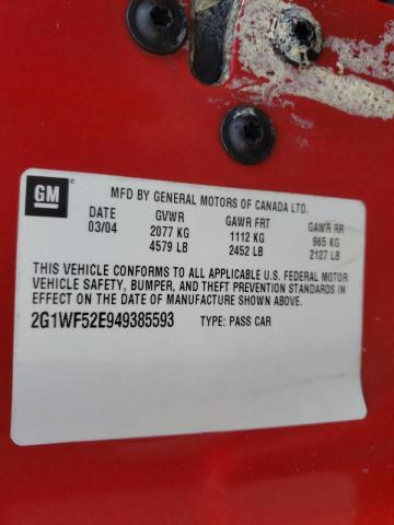 Photo 10 from auction – 2004 CHEVROLET IMPALA with VIN 2G1WF52E949385593