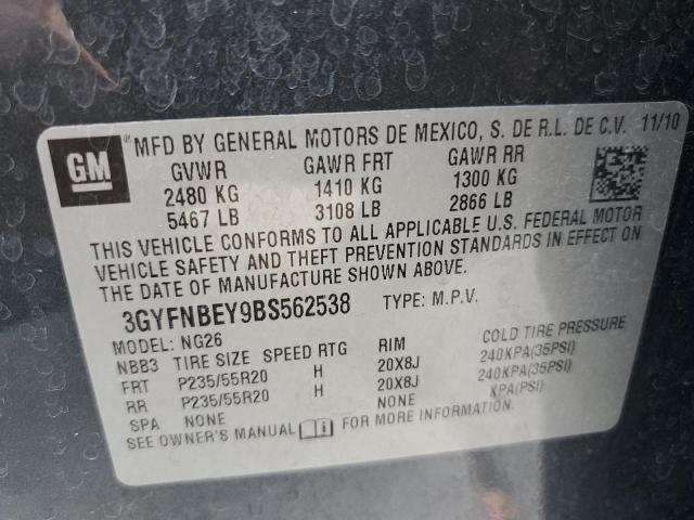 Photo 10 from auction – 2011 CADILLAC SRX PERFOR with VIN 3GYFNBEY9BS562538