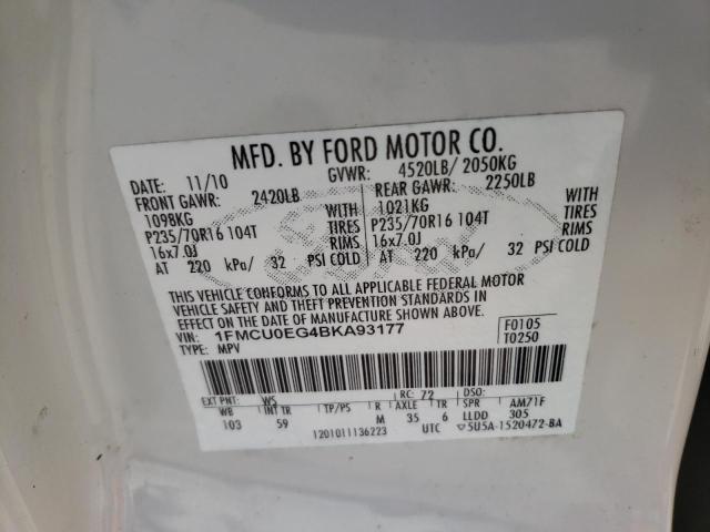 Photo 10 from auction – 2011 FORD ESCAPE LIM with VIN 1FMCU0EG4BKA93177
