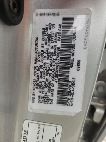 Photo 10 from auction – 2003 TOYOTA CAMRY LE with VIN 4T1BE32K63U766298