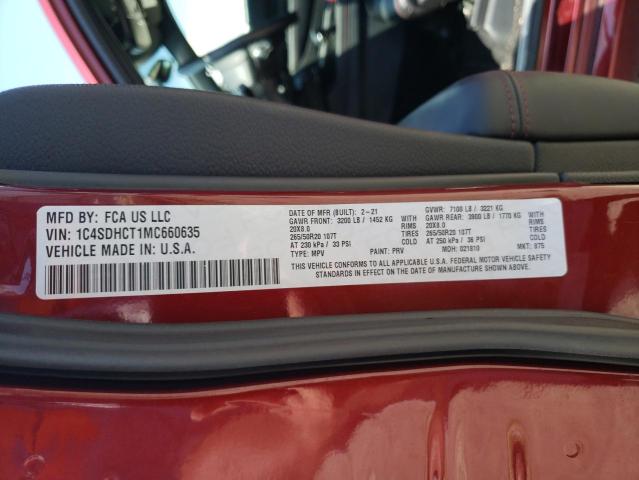 Photo 10 from auction – 2021 DODGE DURANGO R/ with VIN 1C4SDHCT1MC660635