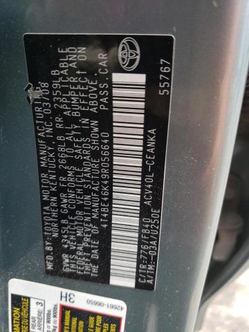 Photo 10 from auction – 2009 TOYOTA CAMRY BASE with VIN 4T4BE46K49R056640
