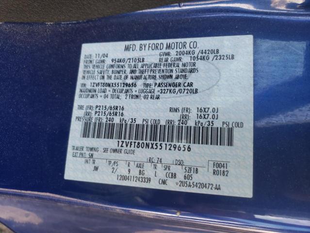 Photo 10 from auction – 2005 FORD MUSTANG with VIN 1ZVFT80NX55129656