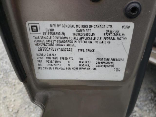 Photo 10 from auction – 2000 GMC NEW SIERRA with VIN 2GTEC19V7Y1307442