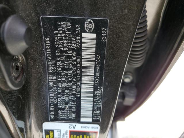 Photo 10 from auction – 2011 TOYOTA AVALON BAS with VIN 4T1BK3DB1BU376990