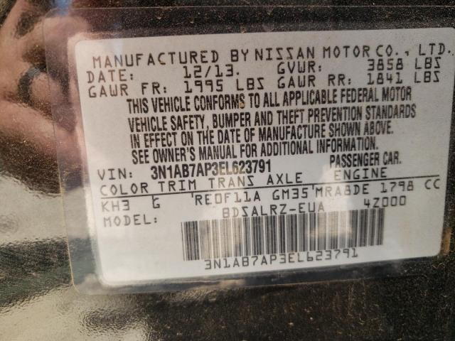 Photo 10 from auction – 2014 NISSAN SENTRA S with VIN 3N1AB7AP3EL623791