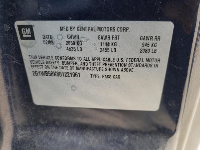 Photo 10 from auction – 2008 CHEVROLET IMPALA LS with VIN 2G1WB58K881221961