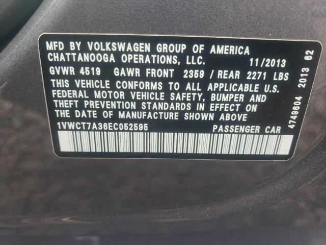 Photo 10 from auction – 2014 VOLKSWAGEN PASSAT SEL with VIN 1VWCT7A36EC052595