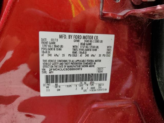 Photo 10 from auction – 2013 FORD EDGE SEL with VIN 2FMDK3JC6DBB93972