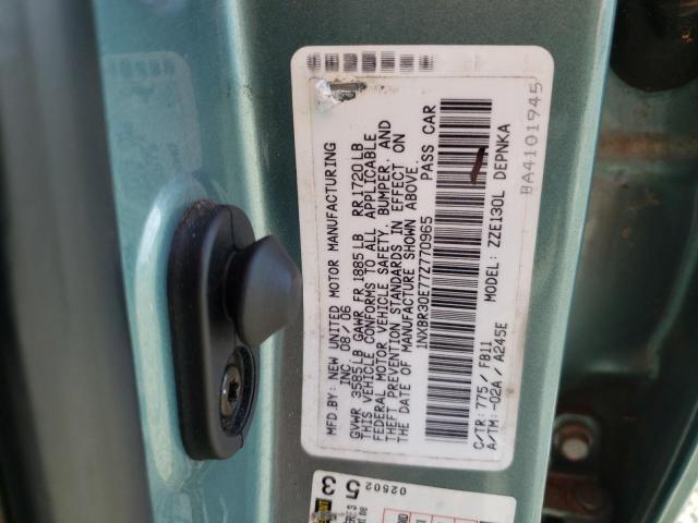 Photo 10 from auction – 2007 TOYOTA COROLLA CE with VIN 1NXBR30E77Z770965