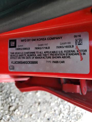 Photo 10 from auction – 2016 CHEVROLET SPARK LS with VIN KL8CB6SA6GC638898