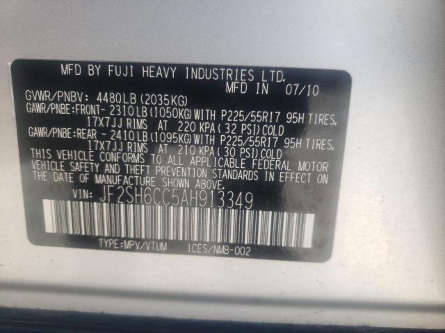 Photo 10 from auction – 2010 SUBARU FORESTER 2 with VIN JF2SH6CC5AH913349