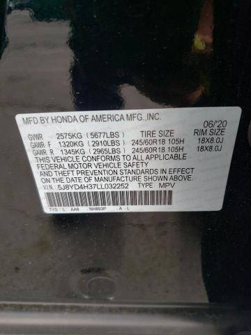 Photo 10 from auction – 2020 ACURA MDX with VIN 5J8YD4H37LL032252
