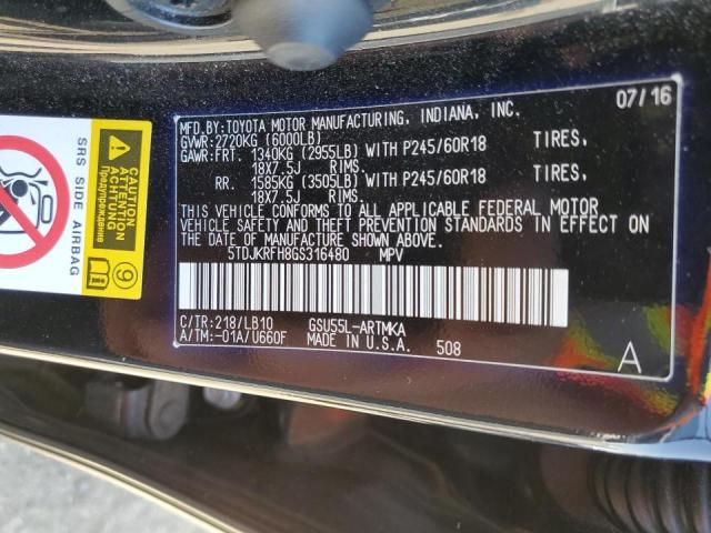 صورة رقم 10 من المزاد - 2016 TOYOTA HIGHLANDER مع VIN 5TDJKRFH8GS316480