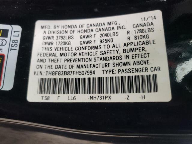 Photo 10 from auction – 2015 HONDA CIVIC EX with VIN 2HGFG3B87FH507994