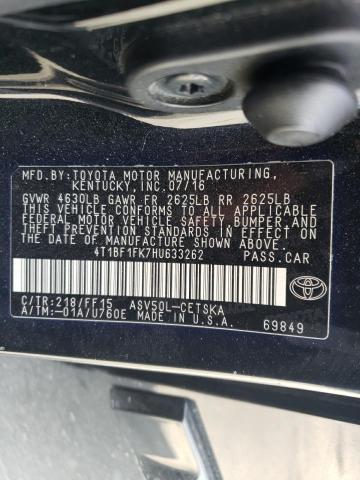 Photo 10 from auction – 2017 TOYOTA CAMRY LE/X with VIN 4T1BF1FK7HU633262